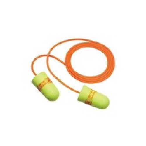 3M 311-1254 3M Single Use E-A-R E-A-Rsoft SuperFit Tapered Foam And PVC Corded Earplugs