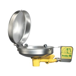 Bradley S19-220DC Stainless Bowl with Hinged Dust Cover Wall-Mount Eyewash
