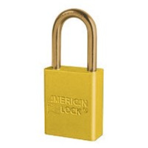 American Lock 1106YW American Lock Yellow Aluminum Non-Rekeyable Padlock With 2