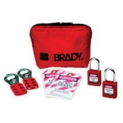 Brady USA 105969 Brady Personal Padlock Pouch With 2 Keyed-Different Safety Padlocks