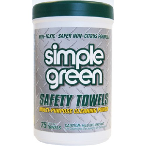 Simple Green 13351 Simple Green Disposable Multi-Purpose Cleaning Scrubs Safety Towels: 75 Towel Plastic Dispenser Canister
