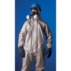 Dupont Personal Protection C3127TTNLG00 DuPont Large Tan Tychem CPF3 Chemical Protection Coveralls With Taped Seams, Storm Flap 