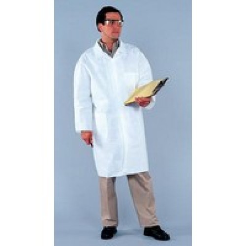 Kimberly-Clark Professional 40049 Kimberly-Clark 2X White KleenGuard* A20 Microforce Disposable Labcoat With Snap Front Closure 