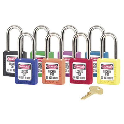 Master Lock 410RED Safety Series 410 Red Xenoy Body Safety Padlock: 1 1/2