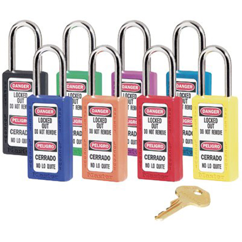 Master Lock 411RED Safety Series 411 Bilingual Red Xenoy Body Safety Padlock: 1 1/2