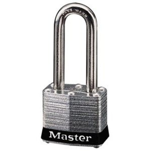 Master Lock 3LFBLK Laminated No. 3LF Black Bumper Steel Body Safety Padlock: 1 1/2