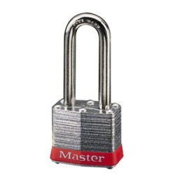 Master Lock 3LFRED Laminated No. 3LF Red Bumper Steel Body Safety Padlock: 1 1/2