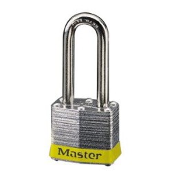 Master Lock 3LFYLW Laminated No. 3LF Yellow Bumper Steel Body Safety Padlock: 1 1/2