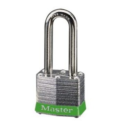 Master Lock 3LFGRN Laminated No. 3LF Green Bumper Steel Body Safety Padlock: 1 1/2