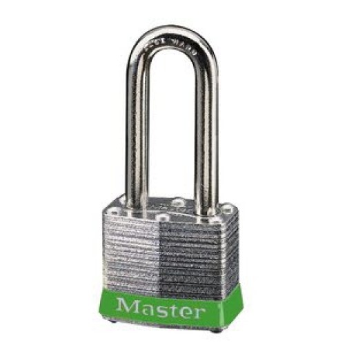 Master Lock 3LFGRN Laminated No. 3LF Green Bumper Steel Body Safety Padlock: 1 1/2