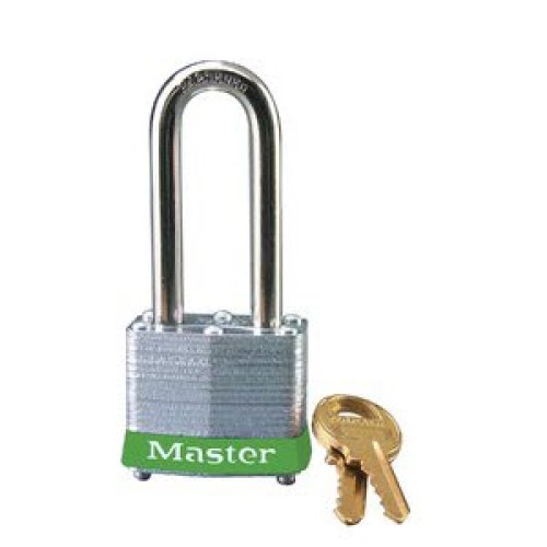 Master Lock 3LHGRN Laminated No. 3LH Green Bumper Steel Body Safety Padlock: 2