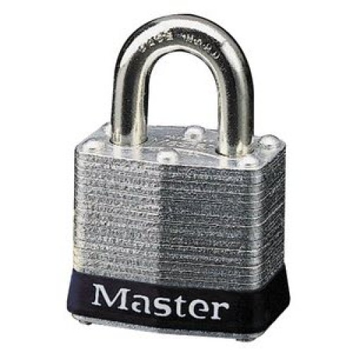 Master Lock 3BLK Laminated No. 3 Black Bumper Steel Body Safety Padlock: 3/4