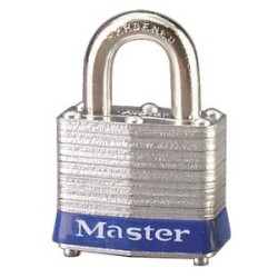 Master Lock 3BLU Laminated No. 3 Blue Bumper Steel Body Safety Padlock: 3/4