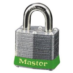 Master Lock 3GRN Laminated No. 3 Green Bumper Steel Body Safety Padlock: 3/4