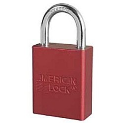 AMERICAN LOCK 1105 Red Anodized Aluminum Body Safety Lockout Padlock: 1