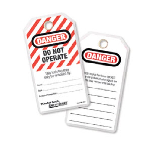 Master Lock 497A DANGER DO NOT OPERATE Laminated Lockout Tags with Ties: Pack of 12