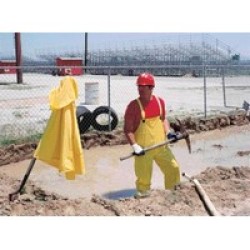 River City Rainwear Co O703XL River City Rainwear X-Large Yellow Squall .20 mm PVC Rain Suit With Welded Seams, Storm Flap Over 