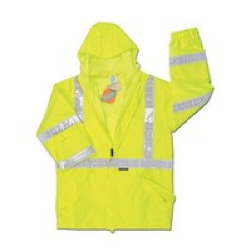 River City Rainwear Co 598RJHX2 River City Rainwear 2X Hi-Viz Lime Luminator PRO Grade Polyester And Polyurethane Class III Rain