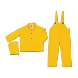 River City Rainwear Co FR2003XL River City Rainwear X-Large Yellow Classic .35 mm PVC On Polyester Rain Suit With Welded Seams, 