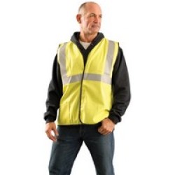 Occunomix LUX-SSCGFR-YM OccuNomix Medium Hi-Viz Yellow Flame Resistant Cotton Class 2 Solid Vest With 2 Each 2