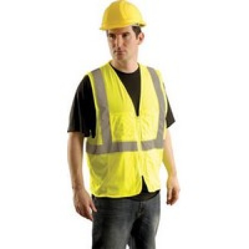 Occunomix SSGCS-Y2/3X OccuNomix 2X - 3X Yellow OccuLux Lightweight Mesh Class 2 Economy Surveyor's Vest With Zipper Front Closur