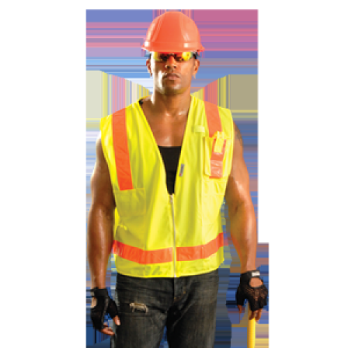 Occunomix LUX-SSLSDZ-O2X OccuNomix 2X Orange OccuLux L'Orange Lightweight Polyester And Mesh Class 2 Classic Orange Gloss Vest W