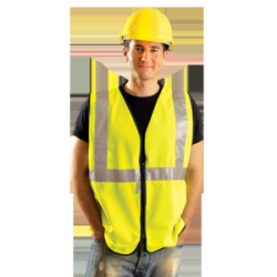 Occunomix LUX-SSGZ-Y-3X OccuNomix 3X Yellow OccuLux Lightweight Polyester Class 2 Vest With Zipper Front Closure And 2