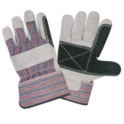 Cordova 7261 Premium Gray Split Shoulder Cowhide Double Leather Palm Canvas Backed Gloves: 2 1/2