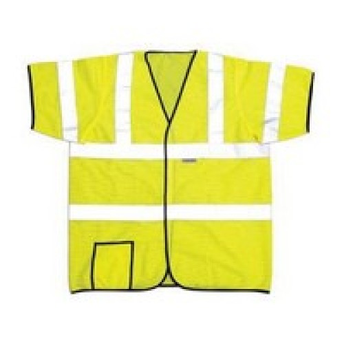 Occunomix HSCOOL3-YL OccuNomix Large Yellow Lightweight Mesh Class 3 Short Sleeve Vest With Front Hook And Loop Closure, 2
