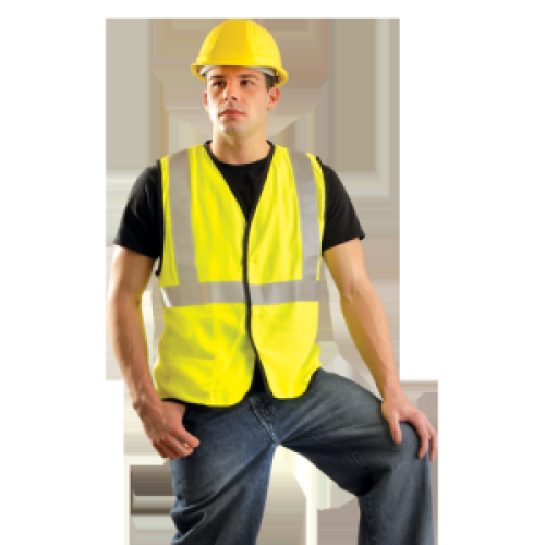 Occunomix LUX-SSG/FR-YM OccuNomix Medium Hi-Viz Yellow OccuLux Lightweight Flame Resistant Modacrylic Class 2 Classic Vest With 