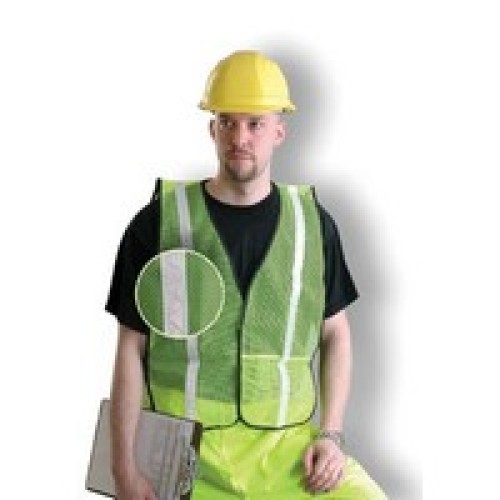 Occunomix LUX-XSBM-YR OccuNomix Regular Yellow OccuLux Lightweight Polyester And Mesh Non-ANSI Economy Vest With Front Hook And 