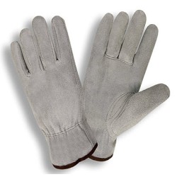 Cordova 7800 Unlined Gray Split Cowhide Leather Drivers Gloves: Elastic Backs