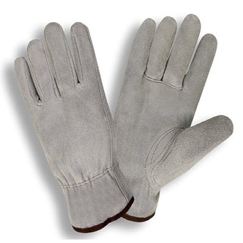 Cordova 7800 Unlined Gray Split Cowhide Leather Drivers Gloves: Elastic Backs