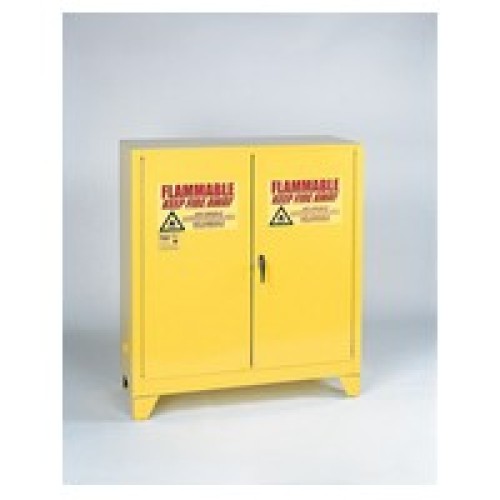 Eagle Manufacturing Company 1932LEGS Eagle 30 Gallon Yellow One Shelf With Two Door Manual Close Flammable Tower Safety Storage 