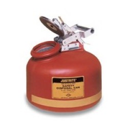 Justrite Manufacturing Co 14762 Justrite 2 Gallon Translucent Red Liquid Disposal Can With Stainless Steel Hardware