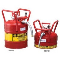 Justrite Manufacturing Co 7350130 Justrite 5 Gallon Red Type II AccuFlow Transport And Dispensing Safety Cans With Attached 1