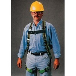 Honeywell E850/UGN Miller Universal Green DuraFlex Full Body Harness With Friction Shoulder Strap Buckles And Mating Buckle Leg 