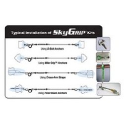 Honeywell SG8183-10/60FT 1 Miller 60' SkyGrip Temporary Horizontal Lifeline Kit With 2 10' Cross-Arm Straps