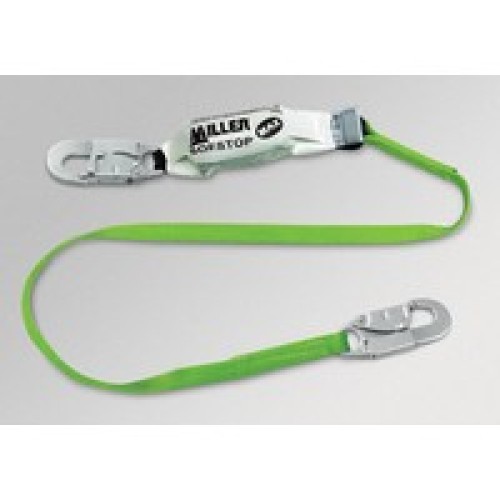 Honeywell 940WLS-Z7/6FTGN Miller 6' Green Single Leg Lanyard With SofStop MAX Shock Absorber And 2 Locking Snap Hooks