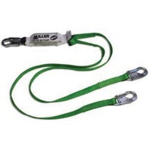 Honeywell 980WLS-Z7/6FTGN Miller 6' Green Two Leg Lanyard With SofStop MAX Shock Absorber And 3 Locking Snap Hooks