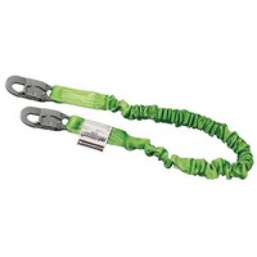Honeywell 216M-Z7/6FTGN Miller 6' Green Single Leg Z7 Manyard II Shock Absorbing Lanyard With Locking Snap Hooks, Warning Flag
