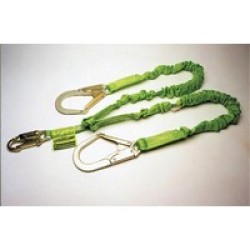 Honeywell 231M-Z7/6FTGN Miller 6' Green Two Leg Manyard II Shock-Absorbing Stretchable Web Lanyard With Locking Snap Hook