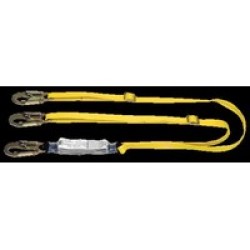 MSA (Mine Safety Appliances Co) 10073708 MSA Workman Twin Leg Shock-Absorbing Lanyard With LC Harness Connection And Two LC Anch