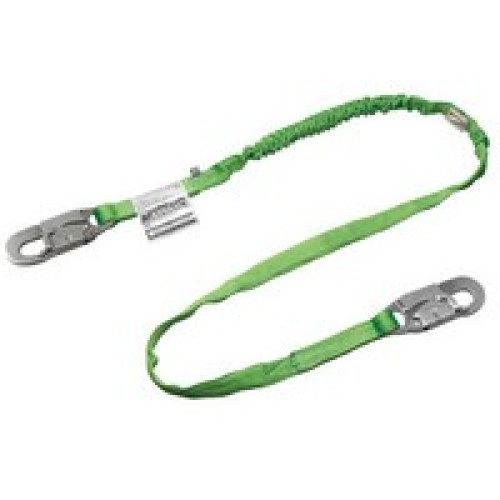 Honeywell 216TWLS-Z7/6FTGN Miller 6' Green Single Leg Manyard HP Shock-Absorbing Stretchable Web Lanyard With 2 Snap Hooks 