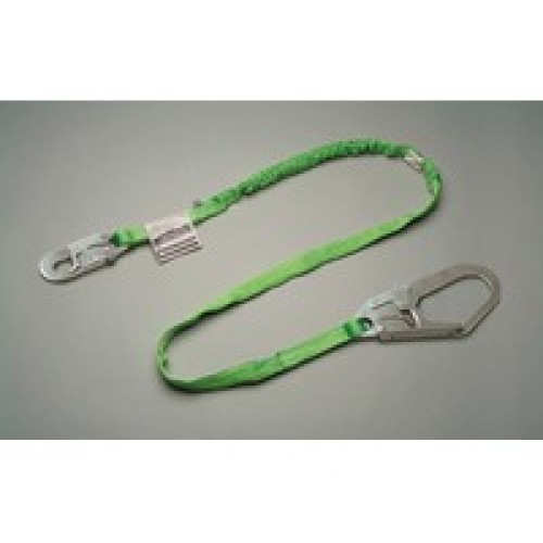 Honeywell 219TWRS-Z7/6FTGN Miller 6' Green Single Leg Manyard HP Shock-Absorbing Stretchable Web Lanyard With Locking Snap Hook