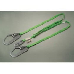 Honeywell 231TWRS-Z7/6FTGN Miller 6' Green Two Leg Manyard HP Shock-Absorbing Stretchable Web Lanyard With Locking Snap Hook
