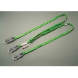 Honeywell 232TWLS-Z7/6FTGN Miller 6' Green Two Leg Manyard HP Shock-Absorbing Stretchable Web Lanyard With 3 Locking Snap Hooks