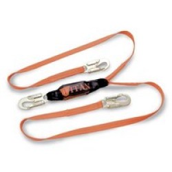 Honeywell T6121/6FTAF Miller Titan 6' Polyester Webbing Two-Legged Shock-Absorbing Lanyard