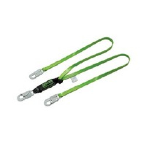 Honeywell 8798PC-6FTGN Miller 6' Green Two Leg Vinyl-Coated Lanyard With SofStop Shock Absorber With 3 Locking Snap Hooks