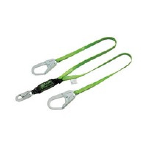 Honeywell 8798PCR-6FTGN Miller 6' Green Two Leg Vinyl-Coated Lanyard With SofStop Shock Absorber With 3 Locking Rebar Hooks